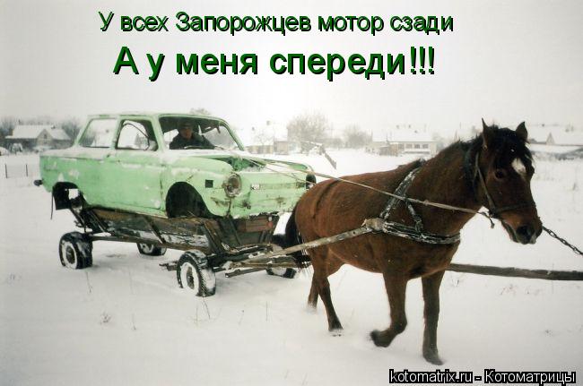 У всех Запорожцев мотор сзади А у меня спереди!!!... Котоматрица: У всех Запорожцев мотор сзади А у меня спереди!!!