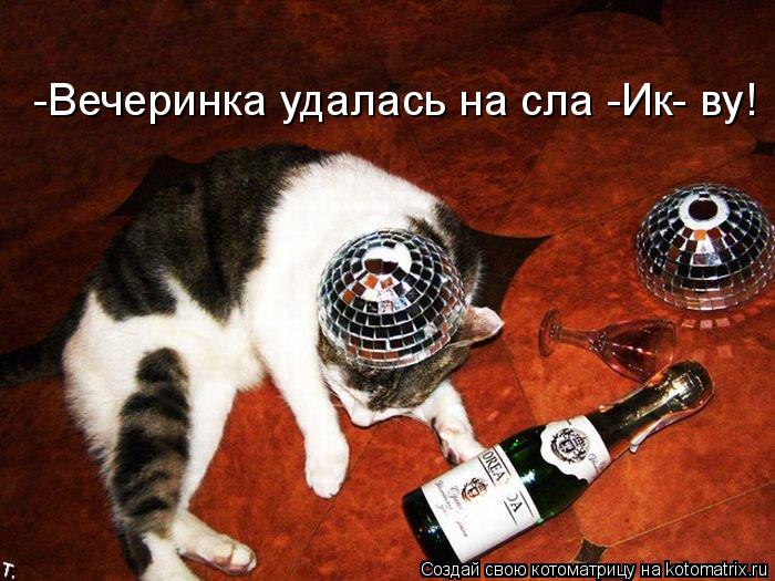 Котоматрица: -Вечеринка удалась на сла -Ик- ву!