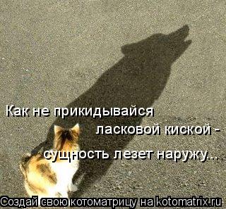 Как не прикидывайся ласковой киской - сущность лезет наружу...... Котоматрица: Как не прикидывайся ласковой киской - сущность лезет наружу...