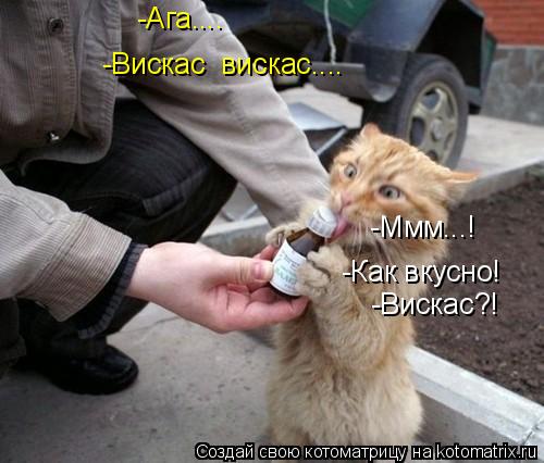-Ммм...! -Как вкусно! -Вискас?! -Ага.... -Вискас вискас....... Котоматрица: -Ммм...! -Как вкусно! -Вискас?! -Ага.... -Вискас вискас....