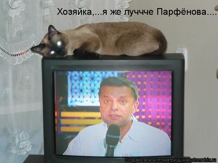 Хозяйка,...я же луччче Парфёнова....... Котоматрица: Хозяйка,...я же луччче Парфёнова....