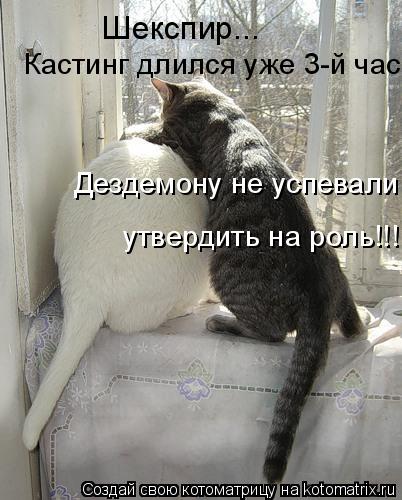 Котоматрица: Кастинг длился уже 3-й час, Дездемону не успевали  утвердить на роль!!!  Шекспир...