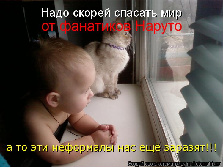 Надо скорей спасать мир от фанатиков Наруто а то эти неформалы нас ещё заразят!!!... Котоматрица: Надо скорей спасать мир от фанатиков Наруто а то эти неформалы нас ещё заразят!!!