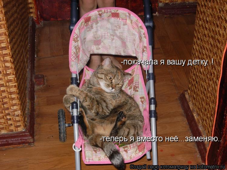 -покачала я вашу детку..! -теперь я вместо неё...заменяю..... Котоматрица: -покачала я вашу детку..! -теперь я вместо неё...заменяю..