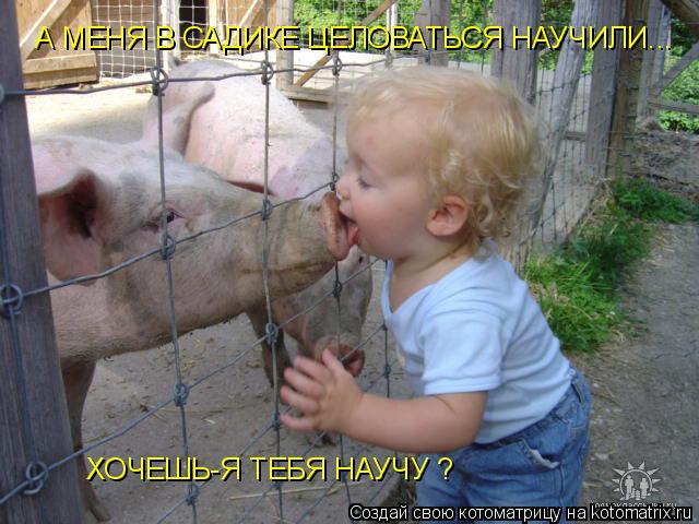 Котоматрица: А МЕНЯ В САДИКЕ ЦЕЛОВАТЬСЯ НАУЧИЛИ... ХОЧЕШЬ-Я ТЕБЯ НАУЧУ ?