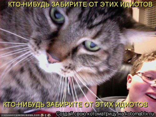 Котоматрица: КТО-НИБУДЬ ЗАБИРИТЕ ОТЭТИ КТО-НИБУДЬ ЗАБИРИТЕ ОТ ЭТИХ ИДИОТОВ КТО-НИБУДЬ ЗАБИРИТЕ ОТ ЭТИХ ИДИОТОВ