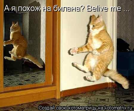 Котоматрица: А я похож на билана? Belive me ...