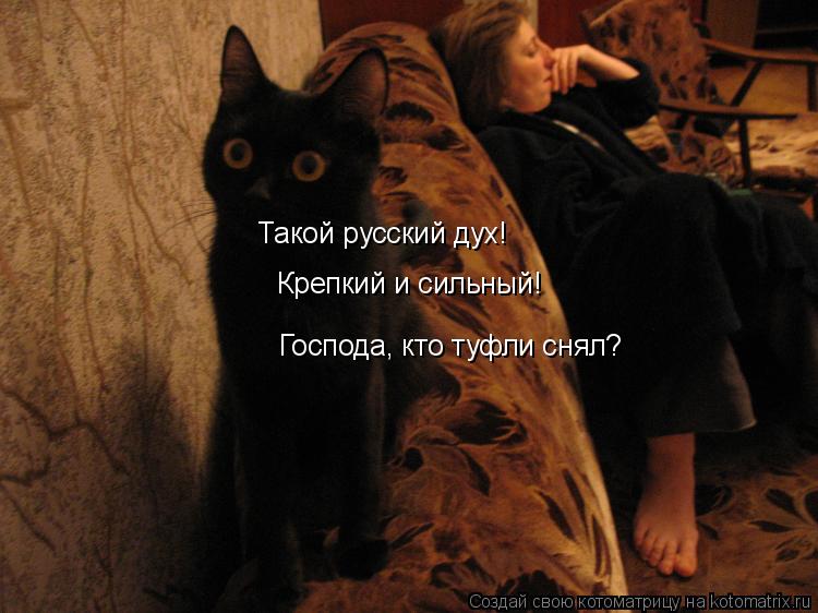 Котоматрица: Такой русский дух!  Крепкий и сильный! Господа, кто туфли снял?
