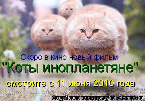 Котоматрица: Скоро в кино новый фильм: "Коты инопланетяне" смотрите с 11 июня 2010 года