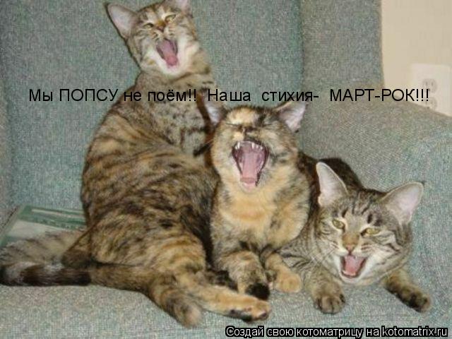 Мы ПОПСУ не поём!! Наша стихия- МАРТ-РОК!!!... Котоматрица: Мы ПОПСУ не поём!! Наша стихия- МАРТ-РОК!!!