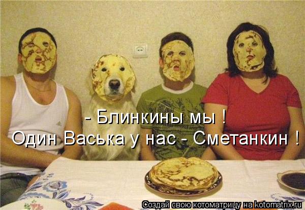- Блинкины мы ! Один Васька у нас - Сметанкин !... Котоматрица: - Блинкины мы ! Один Васька у нас - Сметанкин !