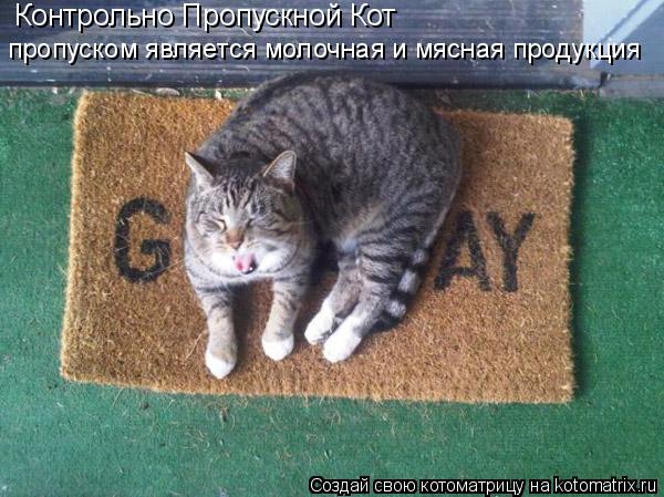 Контрольно Пропускной Кот пропуском является молочная и мясная продукция... Котоматрица: Контрольно Пропускной Кот пропуском является молочная и мясная продукция