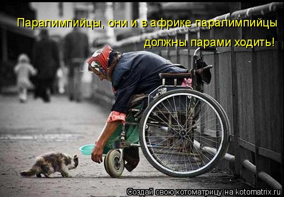Котоматрица: Паралимпийцы, они и в африке паралимпийцы должны парами ходить!