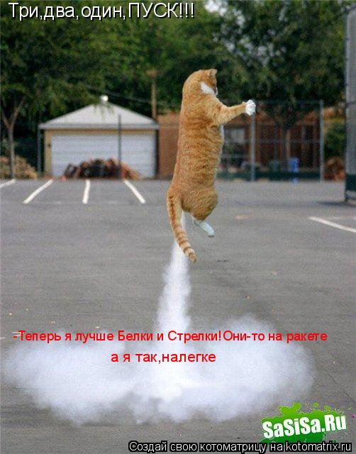 Три,два,один,ПУСК!!! а я так,налегке -Теперь я лучше Белки и Стрелки!Они-то на ракете... Котоматрица: Три,два,один,ПУСК!!! а я так,налегке -Теперь я лучше Белки и Стрелки!Они-то на ракете