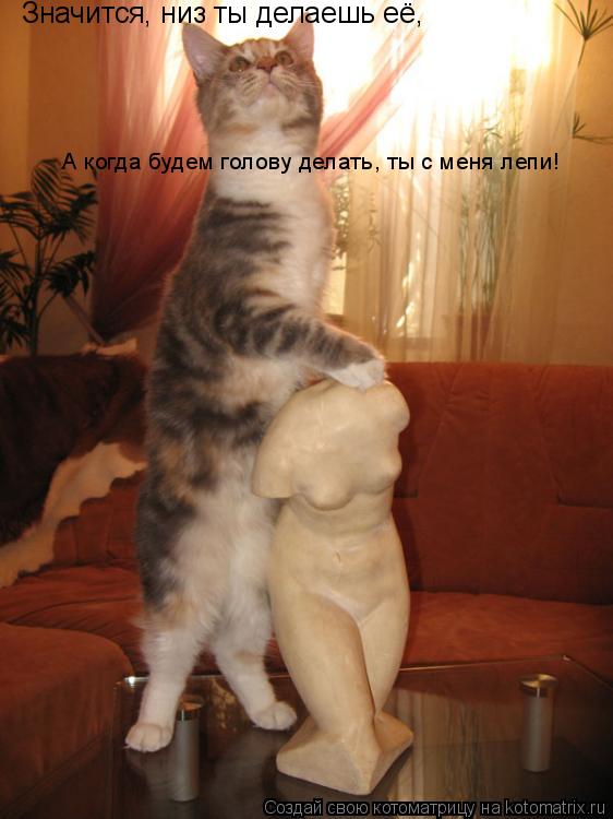 Котоматрица: Значится, низ ты делаешь её, А когда будем голову делать, ты с меня лепи!