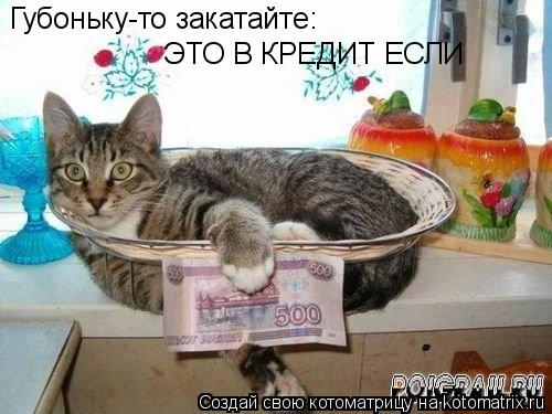 Котоматрица: Губоньку-то закатайте:  ЭТО В КРЕДИТ ЕСЛИ