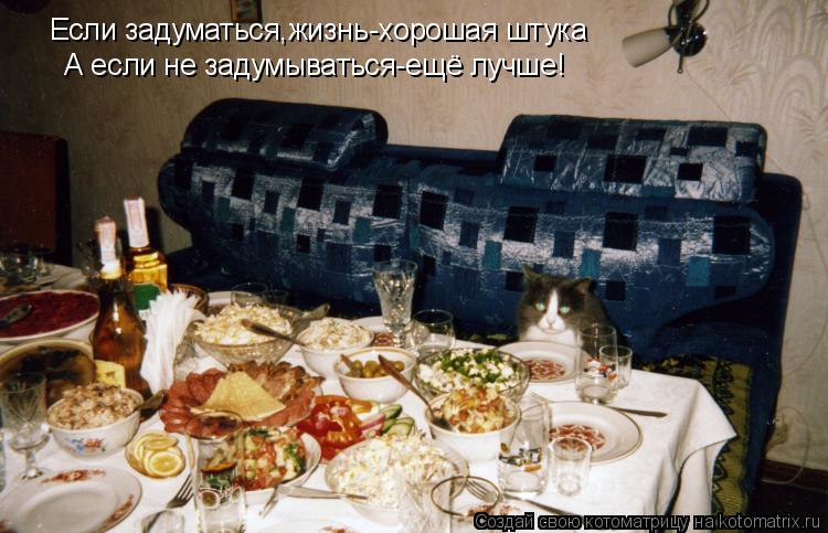 Котоматрица: Если задуматься,жизнь-хорошая штука А если не задумываться-ещё лучше!