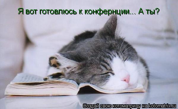 Я вот готовлюсь к конфернции... А ты?... Котоматрица: Я вот готовлюсь к конфернции... А ты?