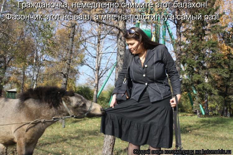 - Гражданочка, немедленно снимите этот балахон! Фасончик этот не ваш, а мне на подстилку в самый раз!... Котоматрица: - Гражданочка, немедленно снимите этот балахон! Фасончик этот не ваш, а мне на подстилку в самый раз!