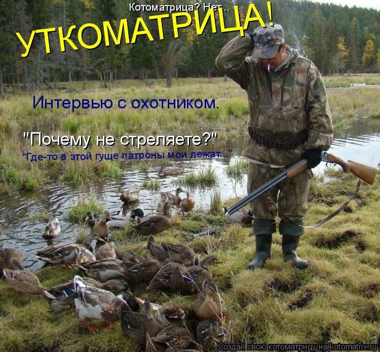Котоматрица? Нет... УТКОМАТРИЦА! Интервью с охотником. "Почему не стреляете?" "Где-то в этой гуще пат... Котоматрица: Котоматрица? Нет... УТКОМАТРИЦА! Интервью с охотником. "Почему не стреляете?" "Где-то в этой гуще патроны мои лежат..."