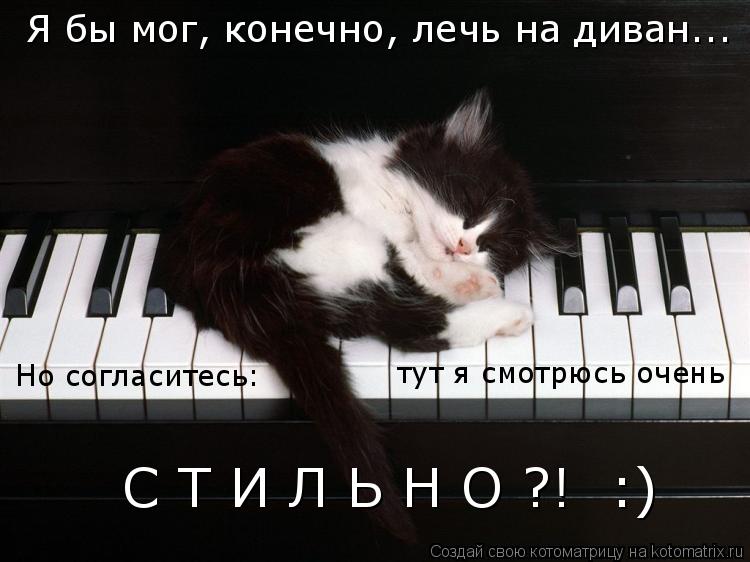 Я бы мог, конечно, лечь на диван... Но согласитесь: тут я смотрюсь очень С Т И Л Ь Н О ?! :)... Котоматрица: Я бы мог, конечно, лечь на диван... Но согласитесь: тут я смотрюсь очень С Т И Л Ь Н О ?! :)