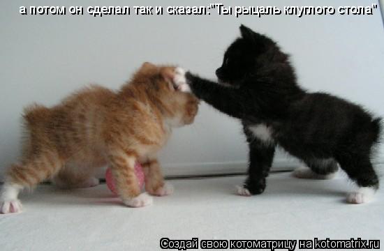 а потом он сделал так и сказал:"Ты рыцаль клуглого стола"... Котоматрица: а потом он сделал так и сказал:"Ты рыцаль клуглого стола"