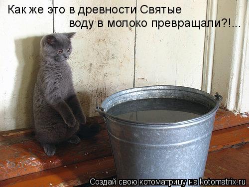 Как же это в древности Святые воду в молоко превращали?!...... Котоматрица: Как же это в древности Святые воду в молоко превращали?!...