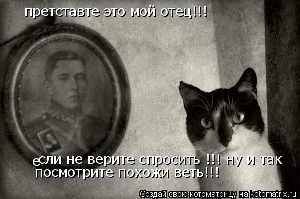 Котоматрица: претставте это мой отец!!!  е сли не верите спросить !!! ну и так   посмотрите похожи веть!!!