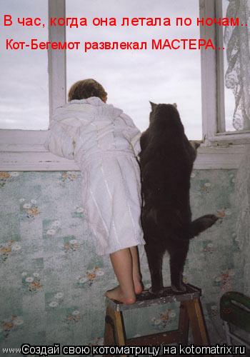 Котоматрица: В час, когда она летала по ночам... Кот-Бегемот развлекал МАСТЕРА...
