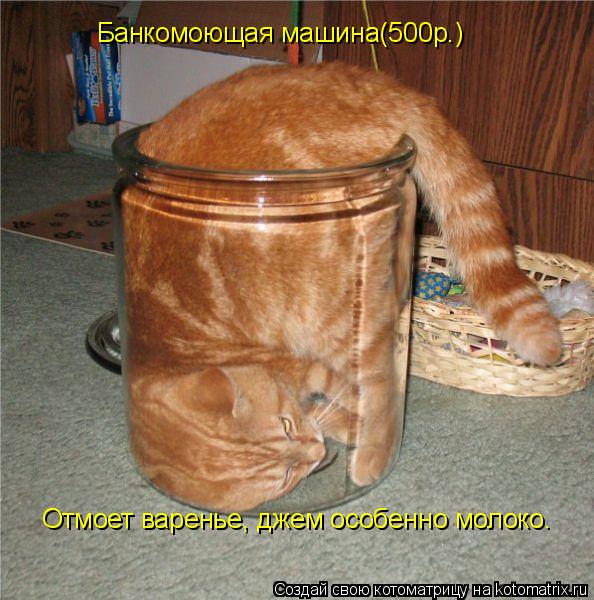 Котоматрица: Банкомоющая машина(500р.) Отмоет варенье, джем особенно молоко.