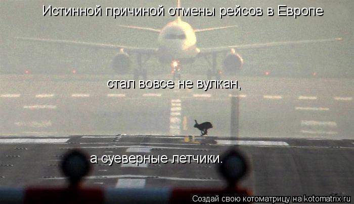 Котоматрица: Истинной причиной отмены рейсов в Европе стал вовсе не вулкан, а суеверные летчики.
