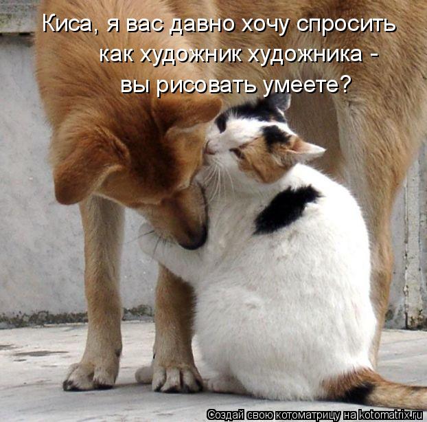 Киса, я вас давно хочу спросить как художник художника - вы рисовать умеете?... Котоматрица: Киса, я вас давно хочу спросить как художник художника - вы рисовать умеете?
