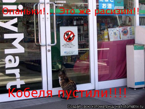 Котоматрица: Опаньки!... Это же расизим!! Кобеля пустили!!!!