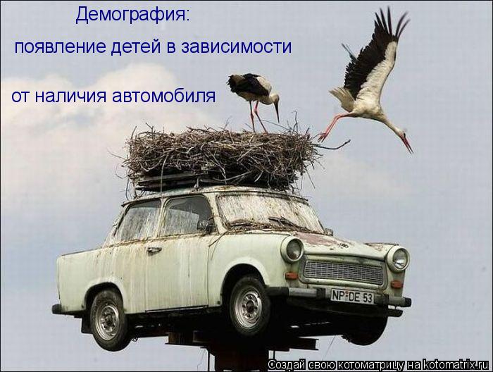 появление детей в зависимости от наличия автомобиля Демография:... Котоматрица: появление детей в зависимости от наличия автомобиля Демография: