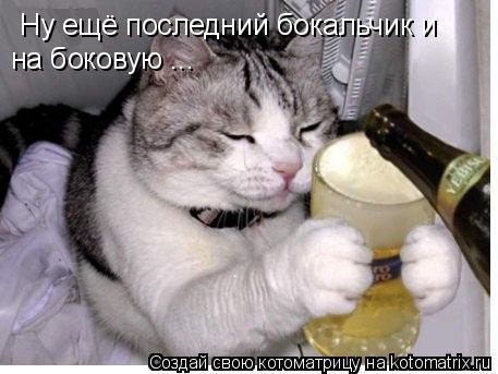 Ну ещё последний бокальчик и на боковую ...... Котоматрица: Ну ещё последний бокальчик и на боковую ...