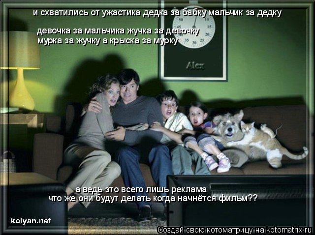 и схватились от ужастика дедка за бабку мальчик за дедку девочка за мальчика жучка за девочку мурка з... Котоматрица: и схватились от ужастика дедка за бабку мальчик за дедку девочка за мальчика жучка за девочку мурка за жучку а крыска за мурку а ведь это вс