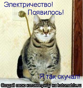 Электричество! Появилось! Я так скучал!... Котоматрица: Электричество! Появилось! Я так скучал!