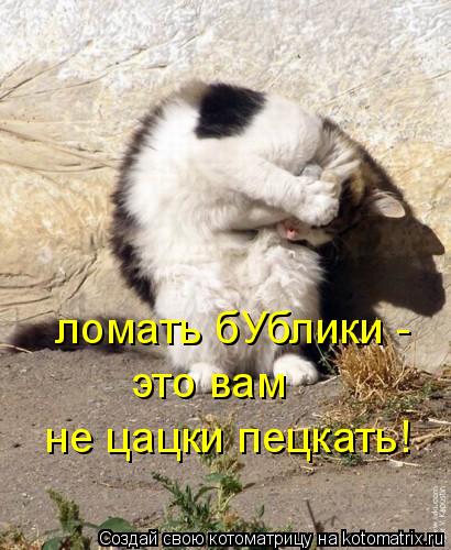 ломать бУблики - это вам не цацки пецкать!... Котоматрица: ломать бУблики - это вам не цацки пецкать!
