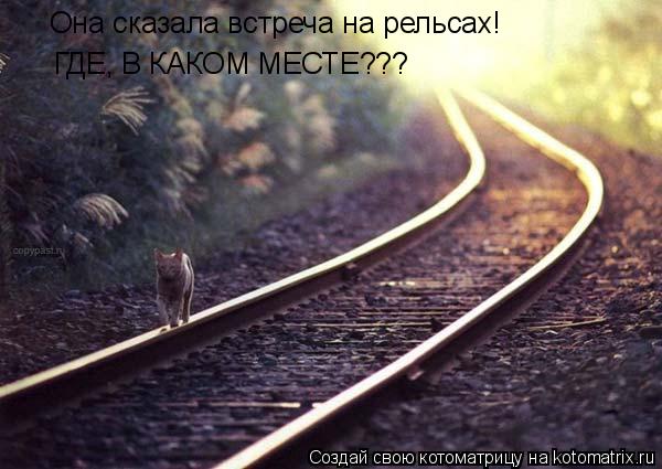 Котоматрица: Она сказала встреча на рельсах! ГДЕ, В КАКОМ МЕСТЕ???