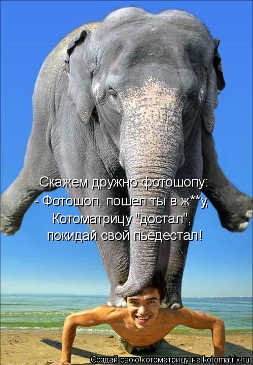 Скажем дружно фотошопу: - Фотошоп, пошел ты в ж**у, Котоматрицу "достал", покидай свой пьедестал!... Котоматрица: Скажем дружно фотошопу: - Фотошоп, пошел ты в ж**у, Котоматрицу "достал", покидай свой пьедестал!