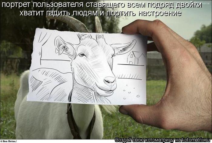 портрет пользователя ставящего всем подряд двойки хватит гадить людям и портить настроение... Котоматрица: портрет пользователя ставящего всем подряд двойки хватит гадить людям и портить настроение