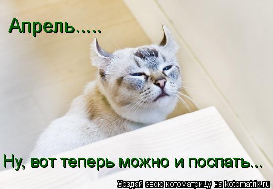 Апрель..... Ну, вот теперь можно и поспать...... Котоматрица: Апрель..... Ну, вот теперь можно и поспать...