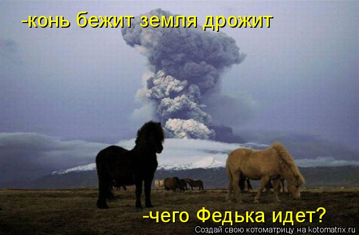 -конь бежит земля дрожит -чего Федька идет?... Котоматрица: -конь бежит земля дрожит -чего Федька идет?