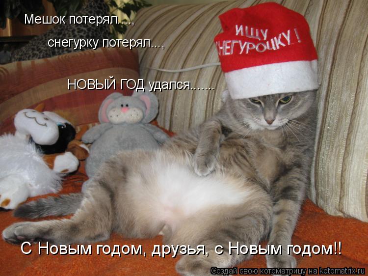 Мешок потерял...., снегурку потерял..., С Новым годом, друзья, с Новым годом!! НОВЫЙ ГОД удался........ Котоматрица: Мешок потерял...., снегурку потерял..., С Новым годом, друзья, с Новым годом!! НОВЫЙ ГОД удался.......