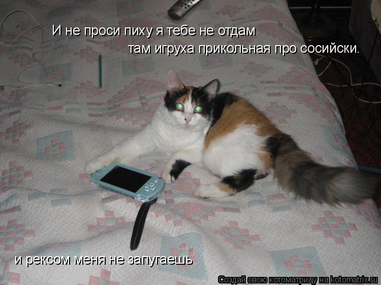 И не проси пиху я тебе не отдам там игруха прикольная про сосийски. и рексом меня не запугаешь... Котоматрица: И не проси пиху я тебе не отдам там игруха прикольная про сосийски. и рексом меня не запугаешь