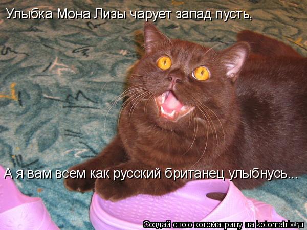 Улыбка Мона Лизы чарует запад пусть, А я вам всем как русский британец улыбнусь...... Котоматрица: Улыбка Мона Лизы чарует запад пусть, А я вам всем как русский британец улыбнусь...