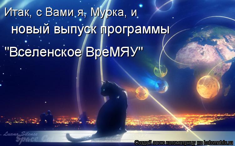 Итак, с Вами я, Мурка, и новый выпуск программы "Вселенское ВреМЯУ"... Котоматрица: Итак, с Вами я, Мурка, и новый выпуск программы "Вселенское ВреМЯУ"