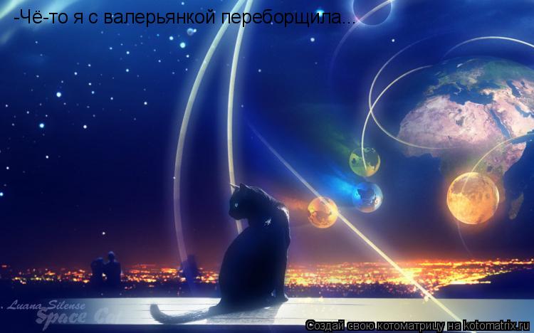 -Чё-то я с валерьянкой переборщила...... Котоматрица: -Чё-то я с валерьянкой переборщила...