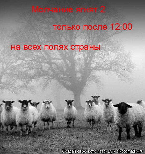 Молчание ягнят 2 только после 12:00 на всех полях страны... Котоматрица: Молчание ягнят 2 только после 12:00 на всех полях страны