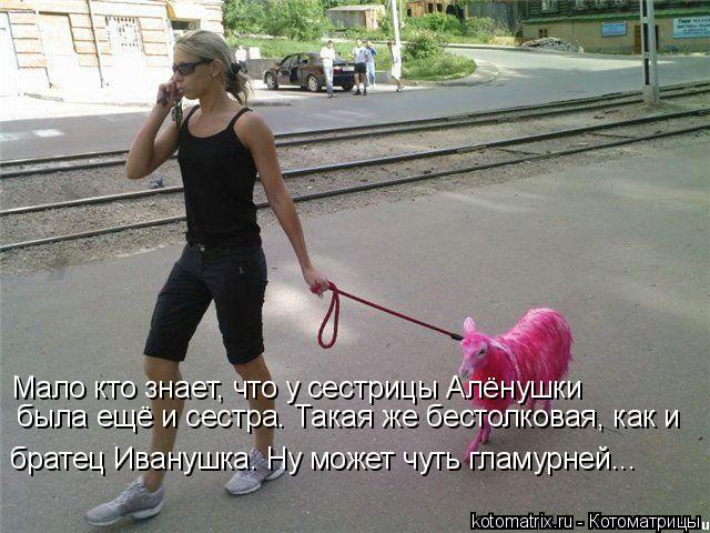 Мало кто знает, что у сестрицы Алёнушки братец Иванушка. Ну может чуть гламурней... была ещё и сестр... Котоматрица: Мало кто знает, что у сестрицы Алёнушки братец Иванушка. Ну может чуть гламурней... была ещё и сестра. Такая же бестолковая, как и